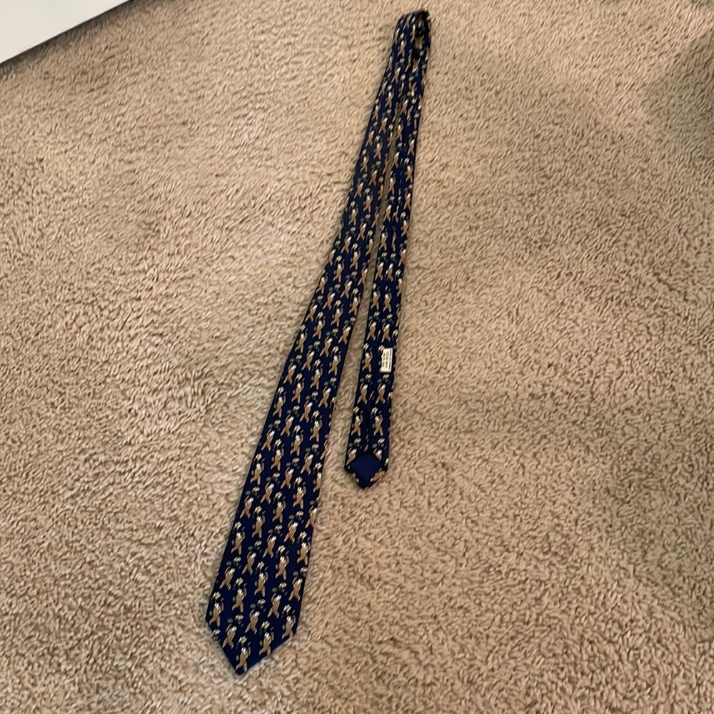 Vintage 90’s silk navy Hermes tie